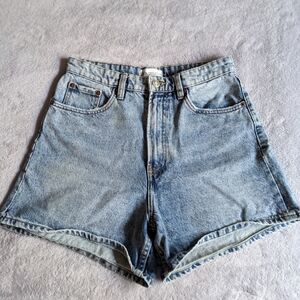 Zara High Waist Blue Denim Shorts